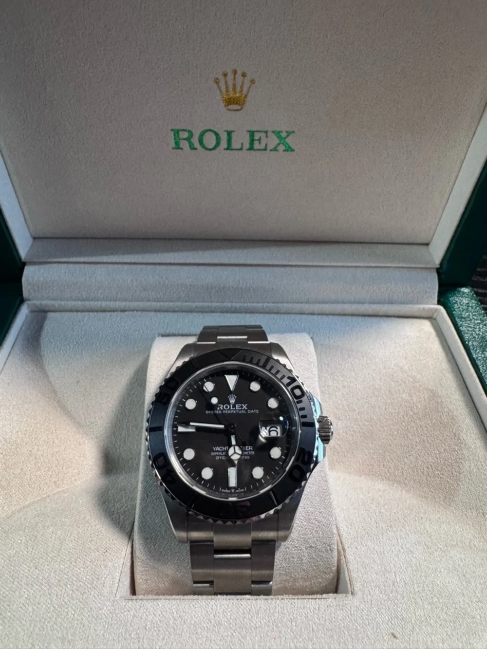 Rolex Black and Silver Yacht-Master Stainless Steel Watch - Picture 2 of 9